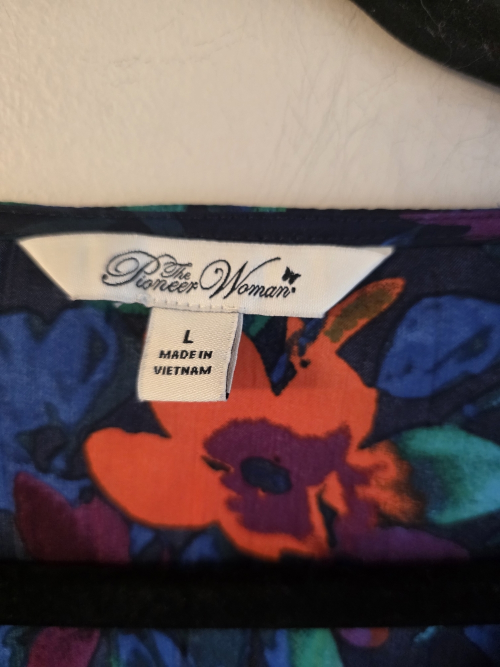 The Pioneer Woman Tiered Ruffle Mini Dress Floral Blue Orange Size Large - Picture 4 of 11
